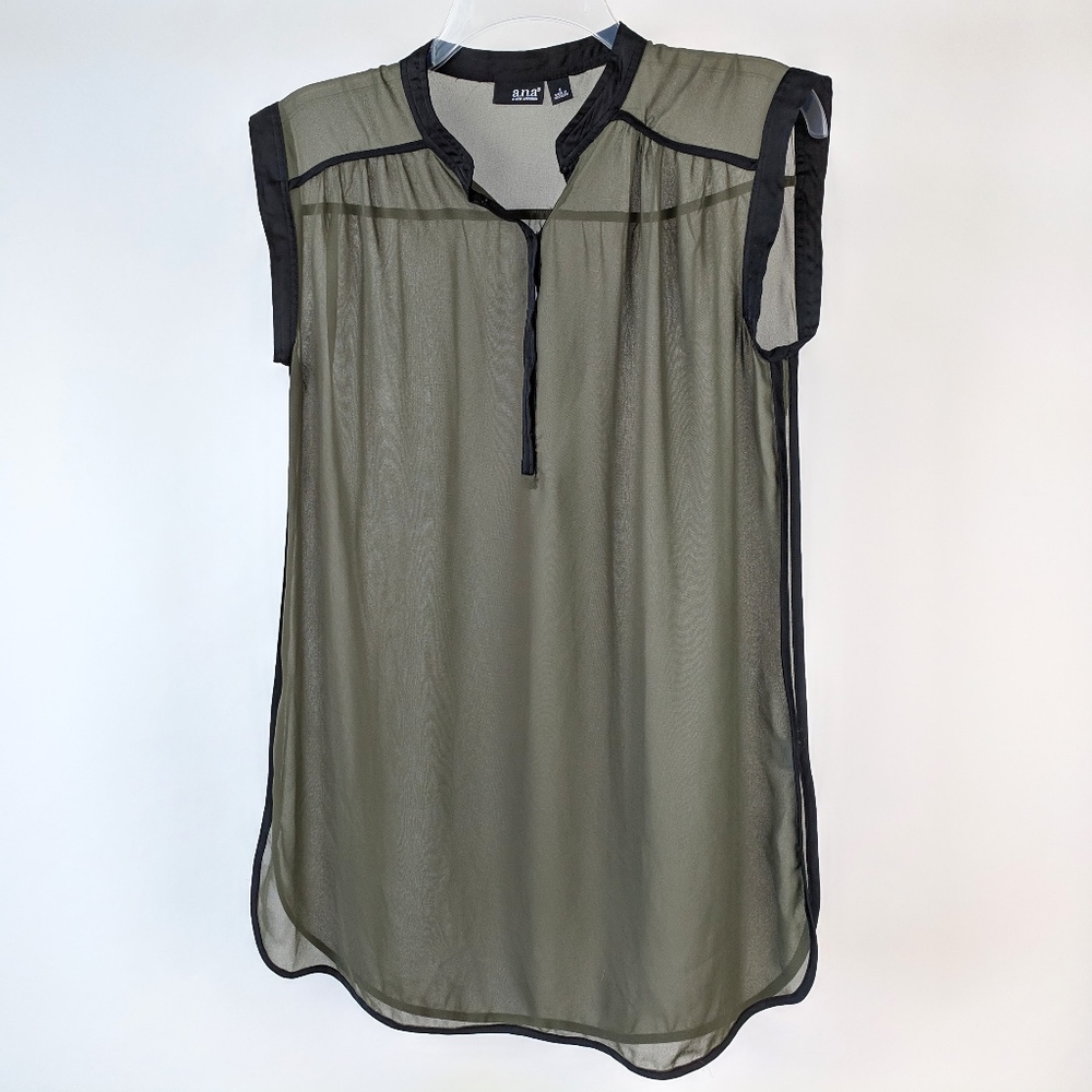 a.n.a | Beautiful Sheer Sleeveless Blouse